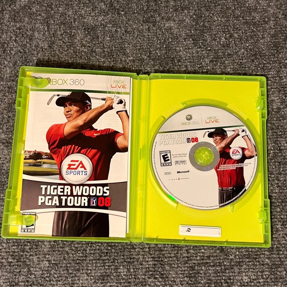 Tiger Woods PGA Tour 08 Xbox 360 EA Sports Golf Game CIB Manual 014633155693